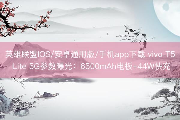 英雄联盟IOS/安卓通用版/手机app下载 vivo T5 Lite 5G参数曝光：6500mAh电板+44W快充